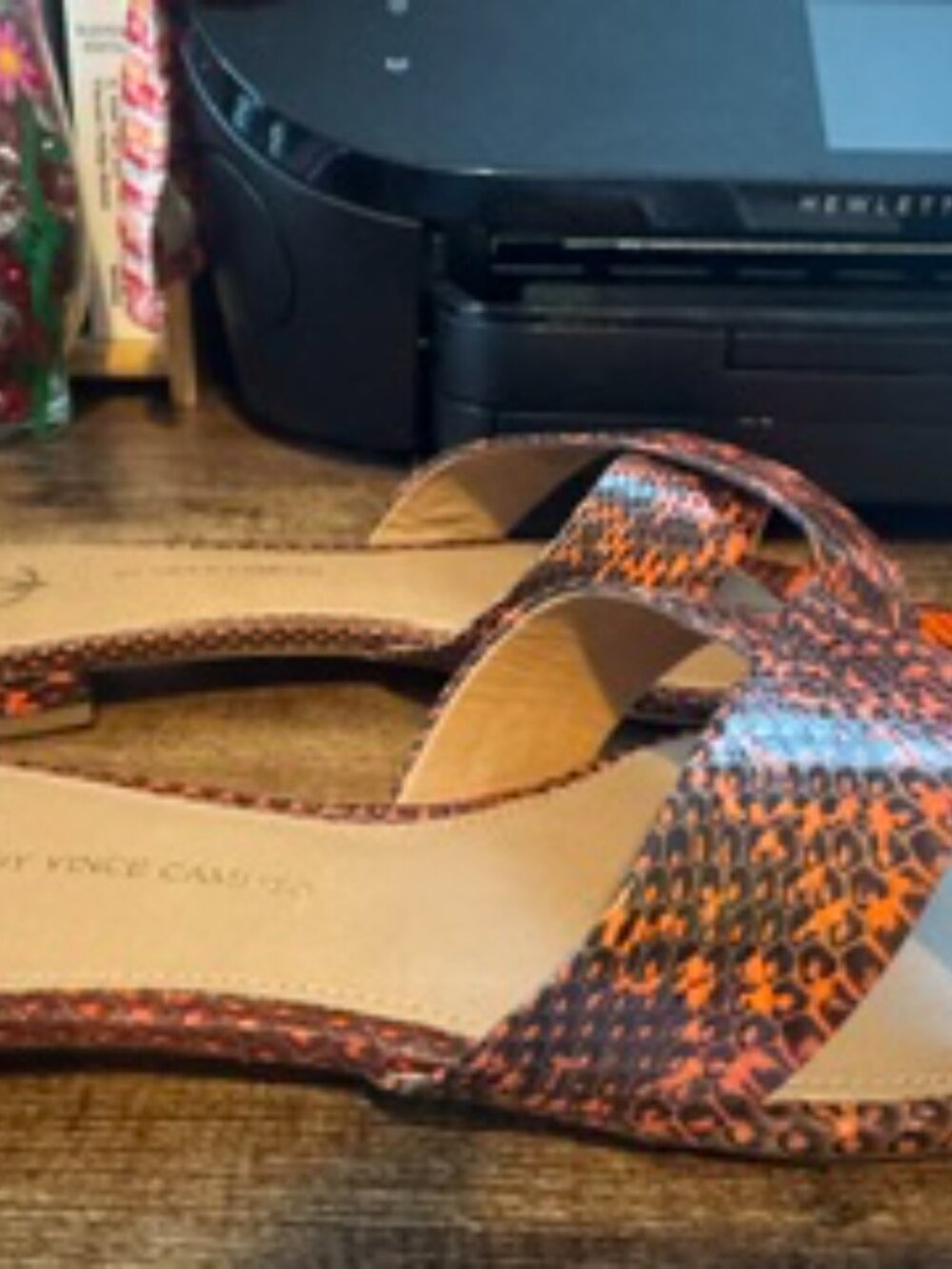 Vince Camuto Orange Slide Sandals – Women's Size 10 – Like New - Picture 4 of 6